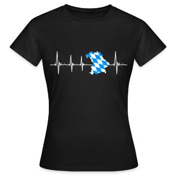 Bavaria Bavarian Heartbeat - Women's T-Shirt - black - Front - AI Model Female 172 dark (172cm)
