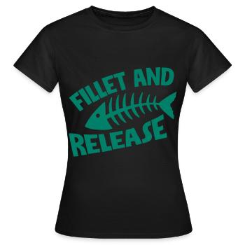 Fillet And Release - Frauen T-Shirt - Schwarz - Vorne - AI Model Female 172 dark (172cm)