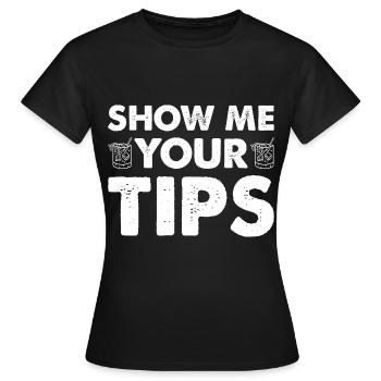 Trinkgeld Kellner Service Tip Trinkgeldglas - Frauen T-Shirt - Schwarz - Vorne - AI Model Female 172 dark (172cm)