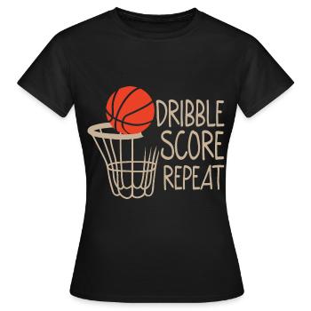 Dribble Score Répétition 4 - T-shirt Femme - noir - Devant - AI Model Female 172 dark (172cm)