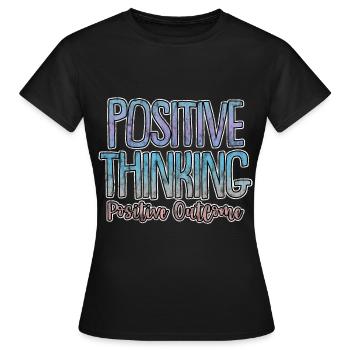 Pensée positive Résultat positif 3 - T-shirt Femme - noir - Devant - AI Model Female 172 dark (172cm)
