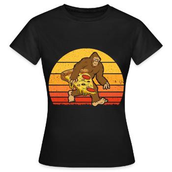 Pizza lieben auch Kreaturen - Frauen T-Shirt - Schwarz - Vorne - AI Model Female 172 dark (172cm)