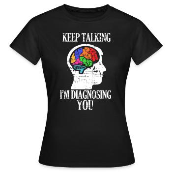 Causerie de psychologie - T-shirt Femme - noir - Devant - AI Model Female 172 dark (172cm)