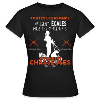 Chasse femmes les meilleures - T-shirt Femme - noir - Devant - AI Model Female 172 dark (172cm)