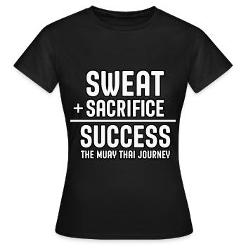 Sweat Sacrifice Succès le voyage du muay thai - T-shirt Femme - noir - Devant - AI Model Female 172 dark (172cm)