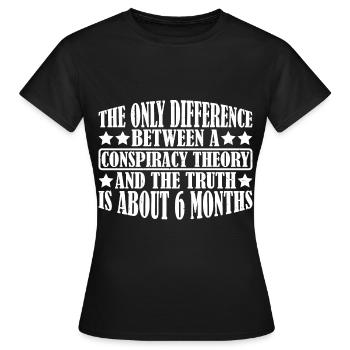 The Only Difference Between A Conspiracy 12 - Frauen T-Shirt - Schwarz - Vorne - AI Model Female 172 dark (172cm)