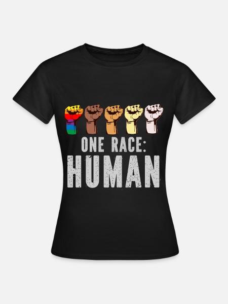 Eine Rasse Anti Rassismus Geschenkidee - Frauen T-Shirt - Schwarz