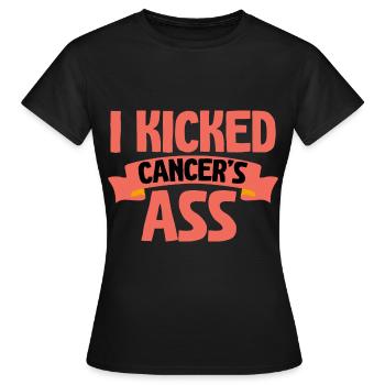 I Kicked Cancer's Ass 2 - Women's T-Shirt - black - Front - AI Model Female 172 dark (172cm)
