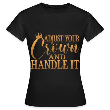 Ajustez votre couronne et manipulez-la 5 - T-shirt Femme - noir - Devant - AI Model Female 172 dark (172cm)