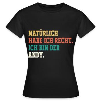 Andy Lustiger Spruch Vorname Name Andy - Frauen T-Shirt - Schwarz - Vorne - AI Model Female 172 dark (172cm)