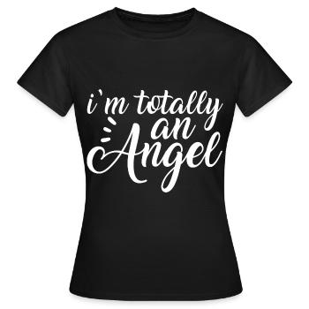 Je suis totalement un ange - T-shirt Femme - noir - Devant - AI Model Female 172 dark (172cm)