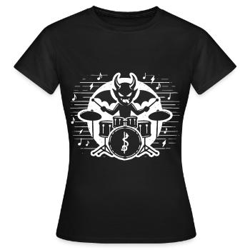 Conception diabolique du batteur - T-shirt Femme - noir - Devant - AI Model Female 172 dark (172cm)