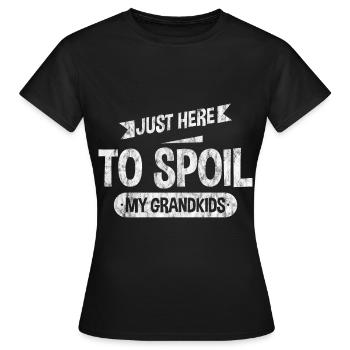 Ici pour gâter mes petits-enfants 3 - T-shirt Femme - noir - Devant - AI Model Female 172 dark (172cm)