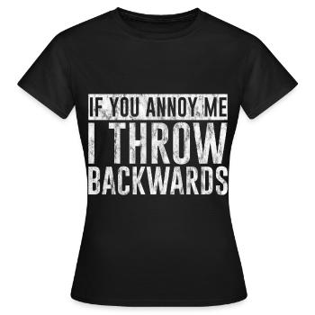 Si tu m’ennuies, je jette en arrière 3 - T-shirt Femme - noir - Devant - AI Model Female 172 dark (172cm)