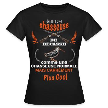 Chasseuse de becasse cool - T-shirt Femme - noir - Devant - AI Model Female 172 dark (172cm)