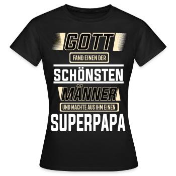 Superpapa, einer der schönsten Männer der Welt - Frauen T-Shirt - Schwarz - Vorne - AI Model Female 172 dark (172cm)