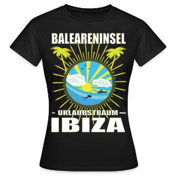 Île des Baléares Vacances Rêve Ibiza - T-shirt Femme - noir - Devant - AI Model Female 172 dark (172cm)
