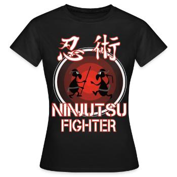 Funny Ninjutsu Fighter Outfit - Women's T-Shirt - black - Front - AI Model Female 172 dark (172cm)