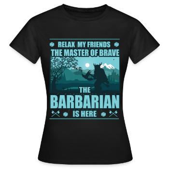 Barbar Meister des Mut, Roleplay Design - Frauen T-Shirt - Schwarz - Vorne - AI Model Female 172 dark (172cm)