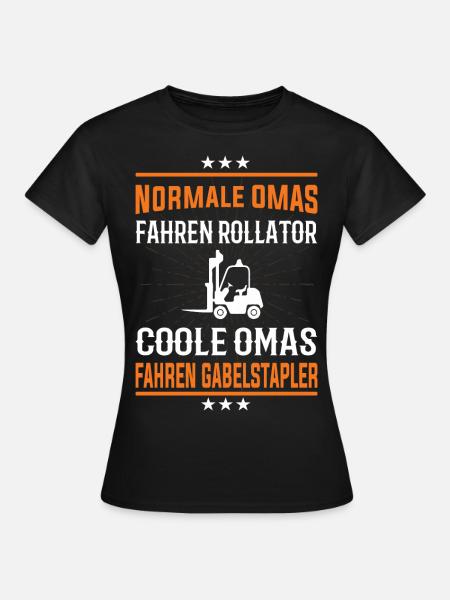 Coole Omas fahren Traktor Design - Frauen T-Shirt - Schwarz