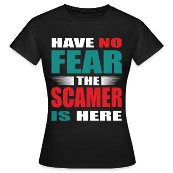 N’ayez pas peur que l’escroc soit là Tenue - T-shirt Femme - noir - Devant - AI Model Female 172 dark (172cm)