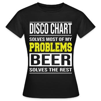 Disco Chart résout les problèmes de conception, Beer le reste - T-shirt Femme - noir - Devant - AI Model Female 172 dark (172cm)