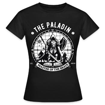 Role-Playing Paladin Design for the Role-Player - Women's T-Shirt - black - Front - AI Model Female 172 dark (172cm)