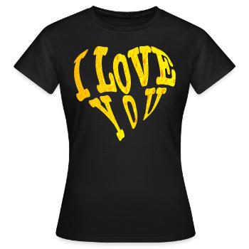 I love You, ich liebe dich, Bier, Beer - Frauen T-Shirt - Schwarz - Vorne - AI Model Female 172 dark (172cm)