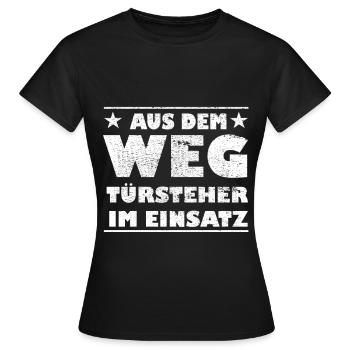 Videurs à l’écart dans la conception d’actions - T-shirt Femme - noir - Devant - AI Model Female 172 dark (172cm)