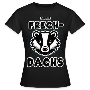 lustiges echter Frechdachs Design - Frauen T-Shirt - Schwarz - Vorne - AI Model Female 172 dark (172cm)