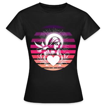 Sensual Mary Mother of God Retro Design - Women's T-Shirt - black - Front - AI Model Female 172 dark (172cm)