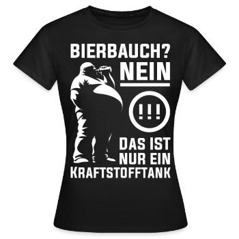 Drôle de conception de ventre de bière - Réservoir de carburant disant - T-shirt Femme - noir - Devant - AI Model Female 172 dark (172cm)