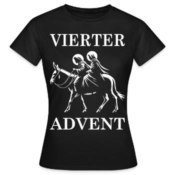 Quatrième avènement – Marie et Joseph en voyage - T-shirt Femme - noir - Devant - AI Model Female 172 dark (172cm)