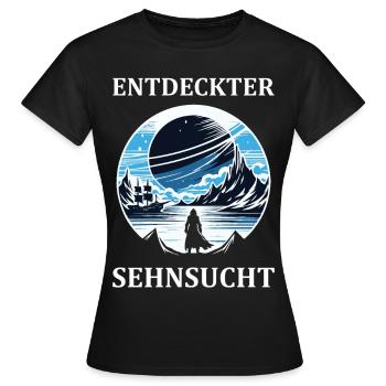 Entdecker Sehnsucht – Design für Abenteurer - Frauen T-Shirt - Schwarz - Vorne - AI Model Female 172 dark (172cm)