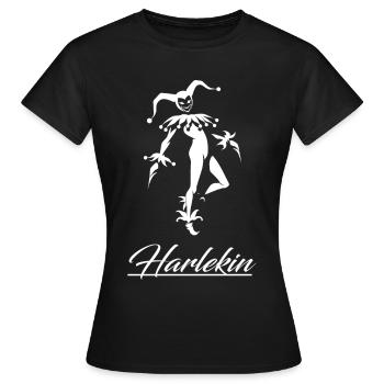 Harlekin Design – Perfekt für die Weibliche Närrin - Frauen T-Shirt - Schwarz - Vorne - AI Model Female 172 dark (172cm)