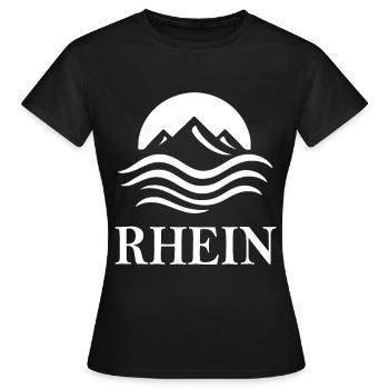 Rhin – Conception fluviale majestueuse - T-shirt Femme - noir - Devant - AI Model Female 172 dark (172cm)