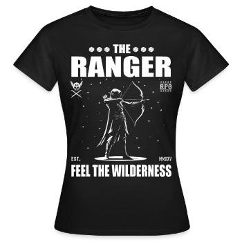 Ranger – ressentez la nature sauvage – le design du ranger - T-shirt Femme - noir - Devant - AI Model Female 172 dark (172cm)