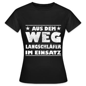 À l’écart : les lève-tard en action Design - T-shirt Femme - noir - Devant - AI Model Female 172 dark (172cm)