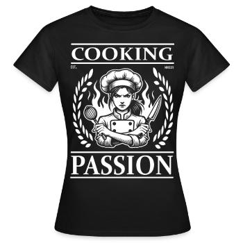 Passion culinaire – Passion pour le cuisinier - T-shirt Femme - noir - Devant - AI Model Female 172 dark (172cm)