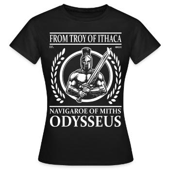Odysseus – Der Navigator von Troja nach Ithaca - Frauen T-Shirt - Schwarz - Vorne - AI Model Female 172 dark (172cm)