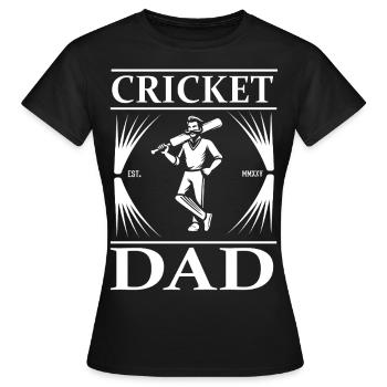 Cricket Dad – Stolz auf dem Spielfeld - Frauen T-Shirt - Schwarz - Vorne - AI Model Female 172 dark (172cm)