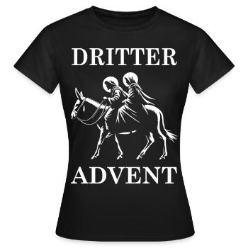 Dritter Advent – Auf dem Weg nach Bethlehem - Frauen T-Shirt - Schwarz - Vorne - AI Model Female 172 dark (172cm)