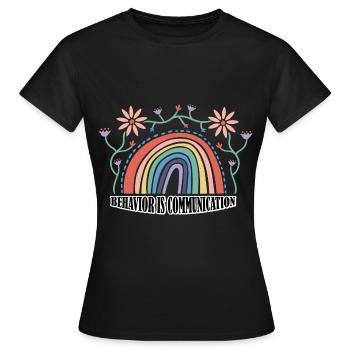 Le comportement est la communication 25 - T-shirt Femme - noir - Devant - AI Model Female 172 dark (172cm)