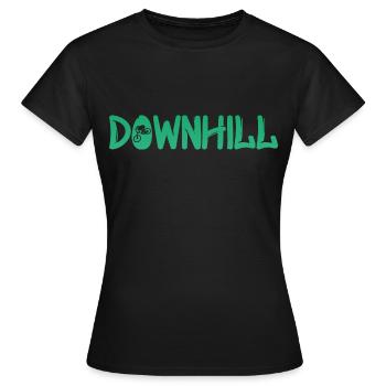 Downhill mit Biker - Bike - Biken - Frauen T-Shirt - Schwarz - Vorne - AI Model Female 172 dark (172cm)
