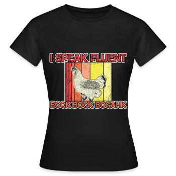 Je parle couramment Bock Bock Bogahk 3 - T-shirt Femme - noir - Devant - AI Model Female 172 dark (172cm)
