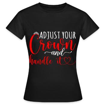 Ajustez votre couronne et manipulez-la 13 - T-shirt Femme - noir - Devant - AI Model Female 172 dark (172cm)