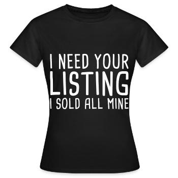 J’ai besoin de votre annonce, j’ai vendu tout le mien - T-shirt Femme - noir - Devant - AI Model Female 172 dark (172cm)