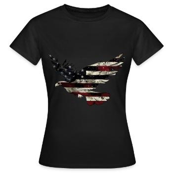 Drapeau américain Eagle Silhouette American Heritage 4 - T-shirt Femme - noir - Devant - AI Model Female 172 dark (172cm)