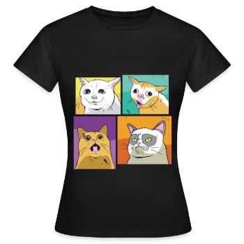 Meme cats - Women's T-Shirt - black - Front - AI Model Female 172 dark (172cm)