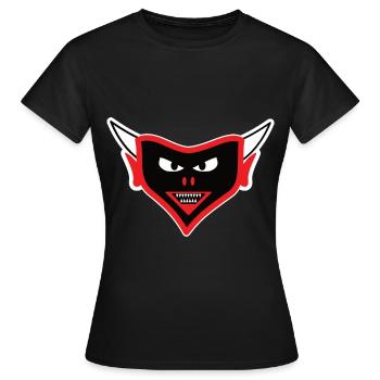 Teufel Design, the devilish face - Women's T-Shirt - black - Front - AI Model Female 172 dark (172cm)
